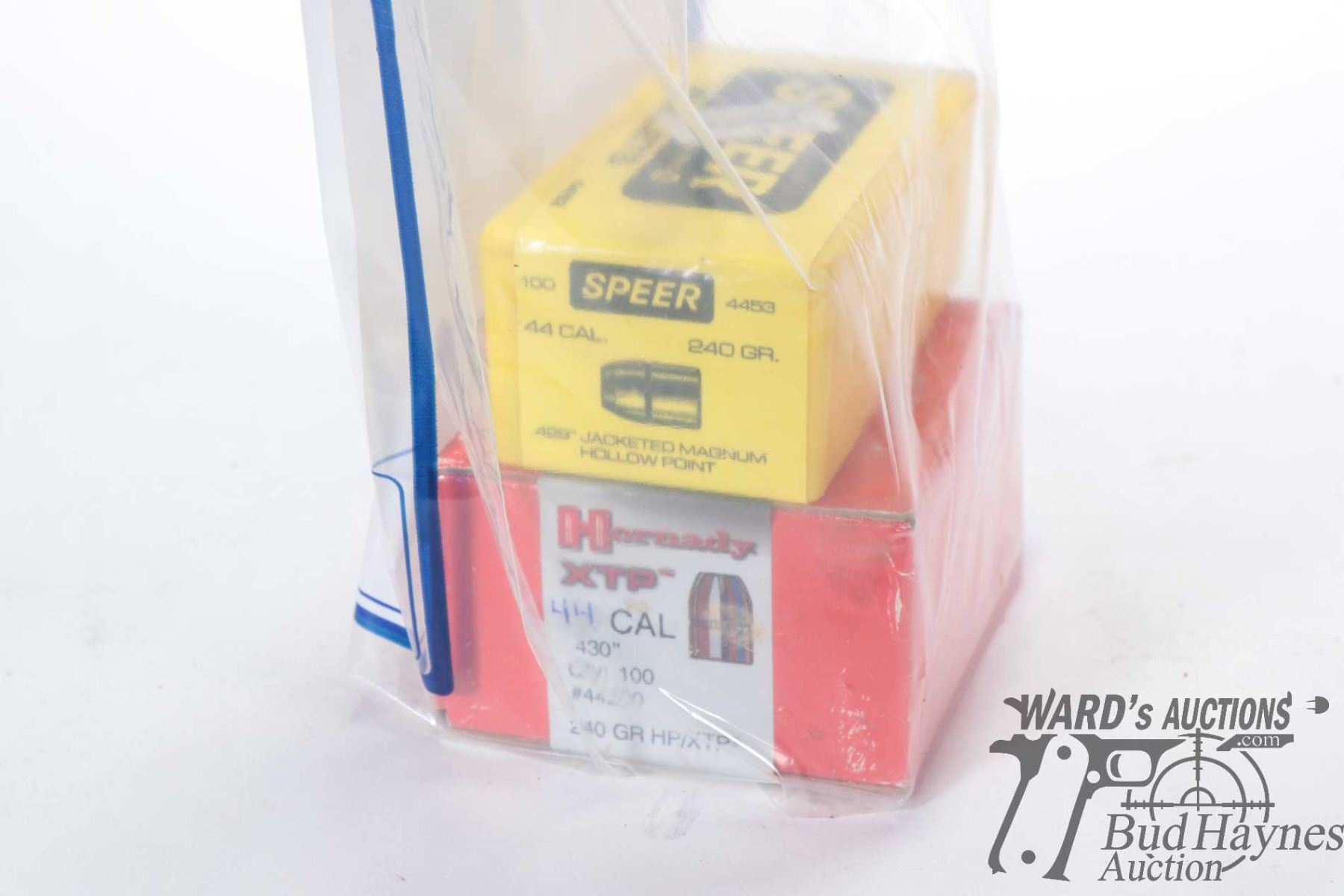 Two full 100 count boxes 44 cal 240 grain projectiles incl one box ...