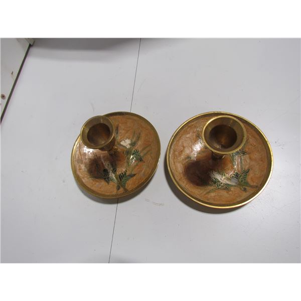 Brass Candle Holders (orange)