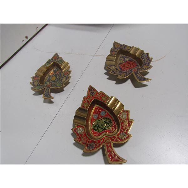 Painted Brass Leaf Dishes