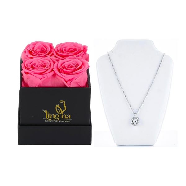 LINGNA's CLASSIC 4 – EVERLASTING ROSE DISPLAY -Encased in our signature ...