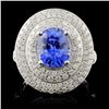 Image 2 : 2.51ct Sapphire & 1.30ct Diamond Ring in 18K WG