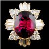 Image 2 : 5.76ct Tourmaline & 1.81ctw Diam Ring in 14K Gold