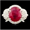 Image 2 : 5.00ct Ruby & 1.03ctw Diamond Ring in 14K Gold