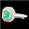 0.62ct Emerald & 0.79ctw Diamond Ring in 18K Gold