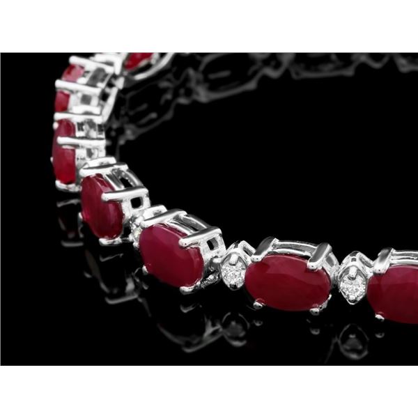 14ct Ruby & 0.50ct Diamond Bracelet in 14k Gold