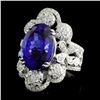 Image 1 : 8.23ct Tanzanite & 1.43ct Diam Ring in 18K Gold