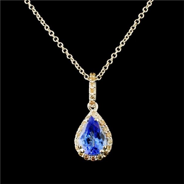 14K Gold Pendant 0.68ct Tanzanite & 0.22ctw Diam