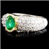 Image 1 : 14K Gold Ring w/ 1ct Emerald & 1.88ct Diamond