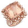 Image 2 : 15ct Morganite & 0.75ct Diamond Ring in 14K Gold