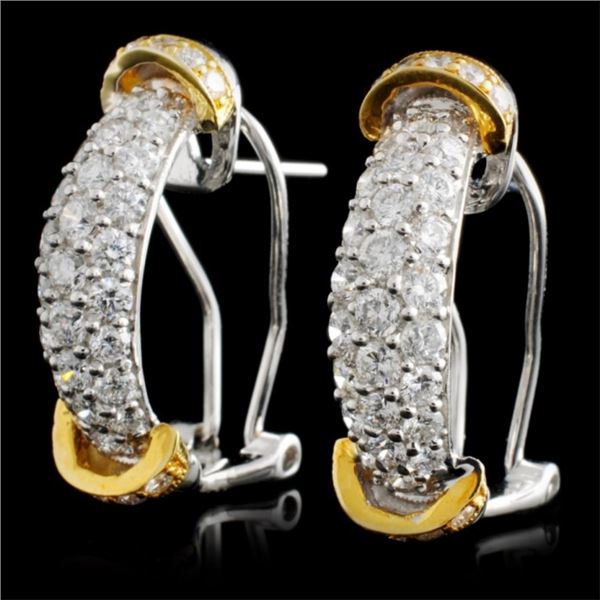 1.41ct Diamond Earrings: 18K Two Tone