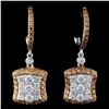 Image 2 : 1.70ctw Fancy Color Diamond Earring - 14K WG