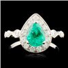 Image 2 : 0.89ct Emerald & 0.51ctw Diam Ring in 18K Gold