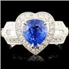 Image 2 : 2.01ct Sapphire & 0.80ctw Diam Ring in 18K Gold