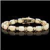 Image 2 : 15ct Opal & 1ct Diamond Bracelet in 14k Gold