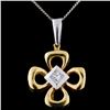 Image 2 : 0.30ct Diamond Pendant in 18K Two Tone Gold