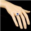 Image 3 : 18K Gold Ring with 3.19ct Sapphire & 0.73ctw Diam