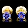 Image 2 : Tanzanite Earrings - 14K Gold - 0.70ctw