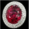 Image 1 : 31.86ct Tourmaline & 2.28ct Diamond Ring in 18K Go