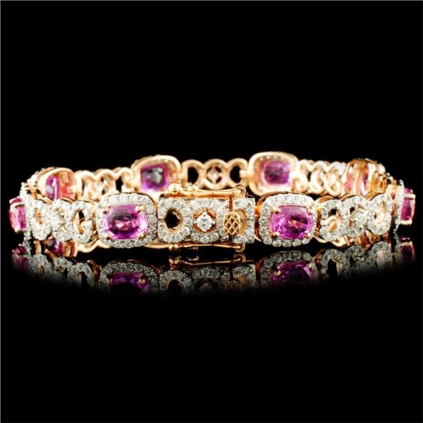 18K Gold Bracelet 10.54ct Sapphire & 2.69ctw Diam