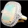 Image 1 : Opal & Diamond Ring: 8.34ct & 1.30ctw in 18K Gold