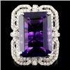 Image 2 : 18K Gold Ring 15.40ct Amethyst and 1.10ctw Diamond