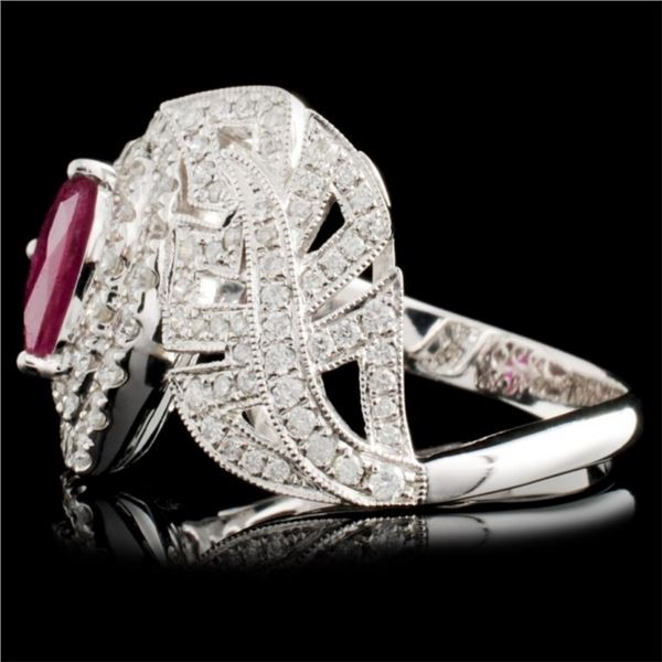 1.29ct Ruby & 0.98ct Diamond Ring in 18K WG