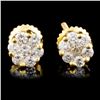 Image 2 : 18K Gold Diamond Earrings: 0.46ctw