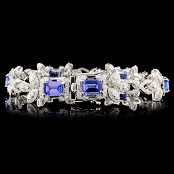 Tanzanite & Diam Bracelet: 6.28ct in 14K Gold