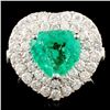 Image 2 : 2.23ct Emerald & 1.79ctw Diamond Ring in 18K Gold