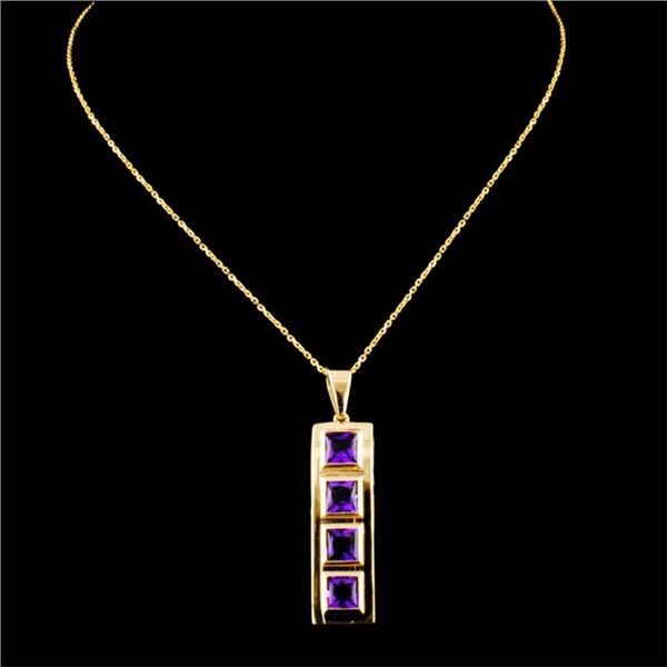 2.25ctw Amethyst Pendant in 14K Gold