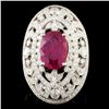 Image 2 : 18K Gold Ruby & Diamond Ring 4.07ct & 2.51ctw