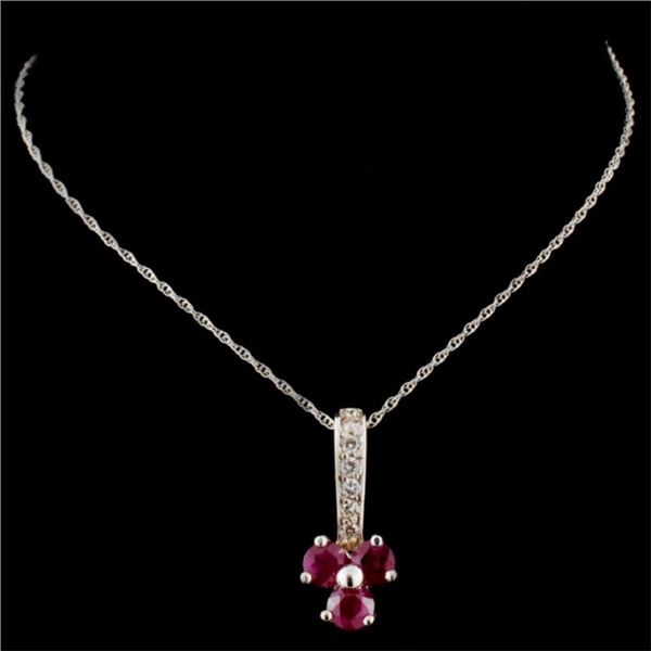 1.56ct Ruby & 0.23ct Diam Pendant in 14K WG