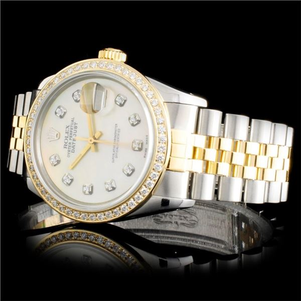 36MM DateJust Watch with Diamonds in YG/SS