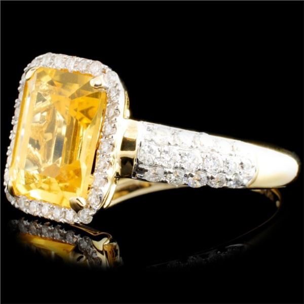 2ct Citrine & 0.52ctw Diamond Ring in 14K Gold