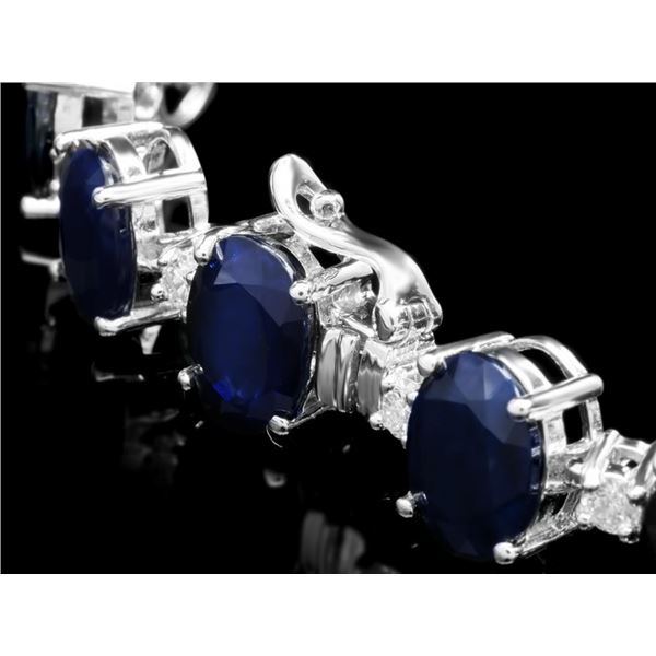 40.00ct Sapphire & 1.50ct Diam Bracelet 14k Gold