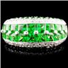 Image 1 : 18K Gold Ring 4.63ctw Tsavorite & 0.58ctw Diamond