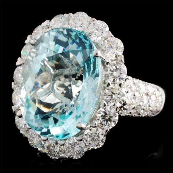 10.14ct Tourmaline & 2.71ct Diam Ring in 18K Gold
