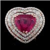 Image 2 : 7.17ct Ruby & 2.93ctw Diamond Ring 18K Rose Gold