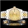 Image 2 : 36mm Rolex DateJust Watch YG/SS and Diamonds