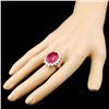 Image 3 : 14K Gold Ring with 10.19ct Rubellite & 3.05ctw Dia