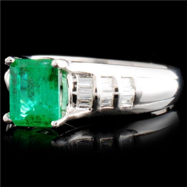 1.25ct Emerald & 0.50ctw Diamond 14K Gold Ring