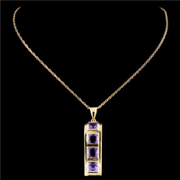 2.35ct Amethyst Pendant in 14K Gold