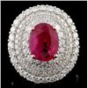 Image 2 : 2.23ct Ruby & 2.56ct Diam Ring in 18K Rose Gold