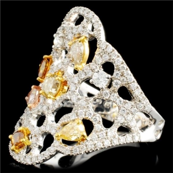 1.31ctw Fancy Color Diamond Ring in 18K Gold