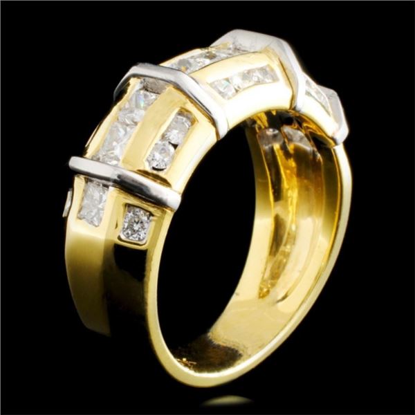 18K Gold Two-Tone Ring with 1.13ctw Diamonds