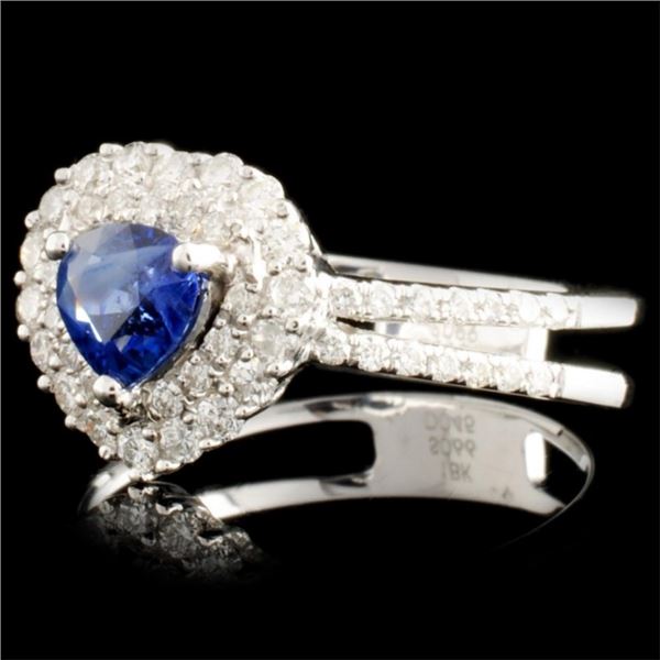 0.66ct Sapphire & 0.45ctw Diam Ring in 18K Gold