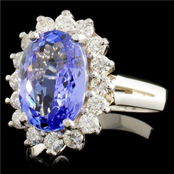 14K Gold Ring w/ 3.47ct Tanzanite & 0.64ctw Diam
