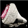 Image 4 : 9.33ct Rubellite & 3.11ctw Diam Ring in 18K Gold