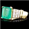 Image 1 : 18K Gold Ring: 4.65ct Emerald & 0.63ct Diamond