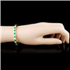 Image 3 : 6.21ct Emerald & 3.84ctw Diam Bracelet in 18K Gold